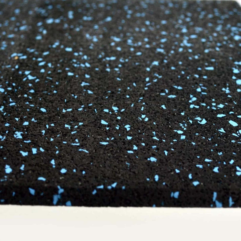 Close corner view of blue Smirna Series 10mm flooring  
