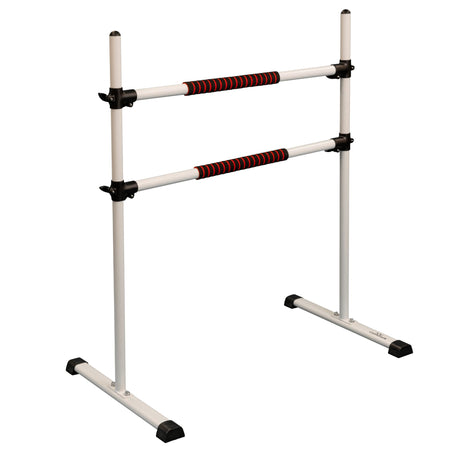 Freestanding ballet barre with soft shadow – pro studio shot  
