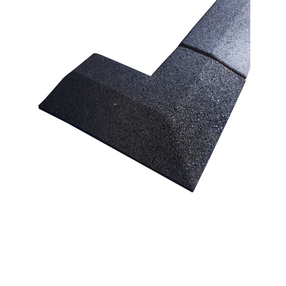 Flatline Black Rubber Gym Flooring 20mm Corners and ramps (edges) - Cannons UK