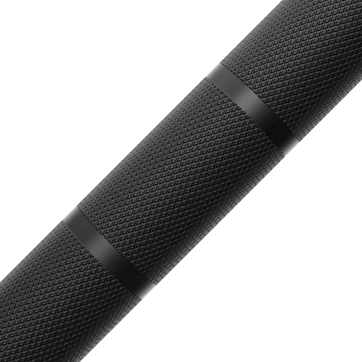 Black 7ft Olympic barbell IWF standard knurling 1,000lb max load - Cannons UK