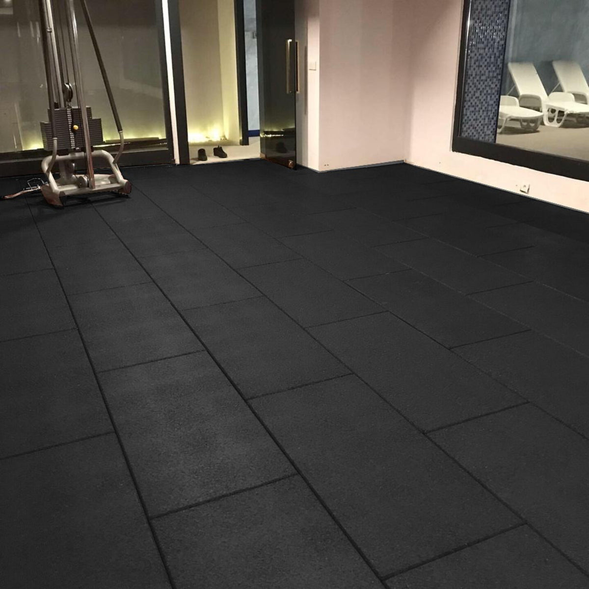 BeFit Flatline Black Rubber Gym Flooring 1m x 50cm x 20mm - Cannons UK