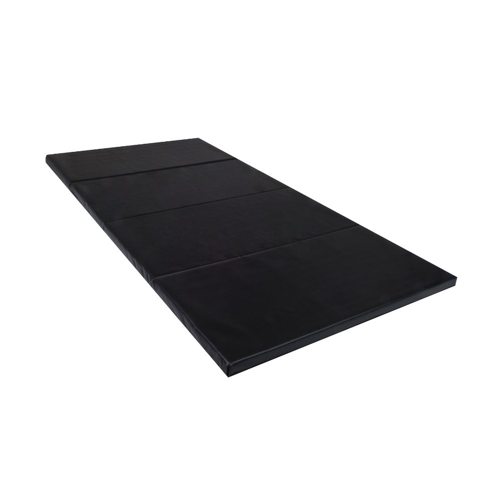 Black Cannons UK foldable double mat laid flat, anti-slip surface ideal for gyms and martial arts.