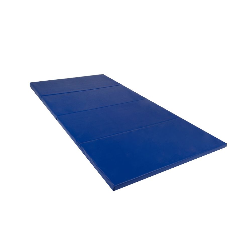 Blue Cannons UK foldable double mat laid flat for tumbling, gymnastics, and training sessions.