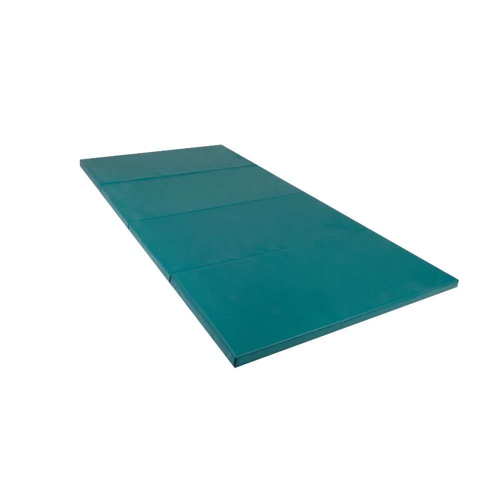 Green Cannons UK foldable double mat laid flat for gymnastics and martial arts training.