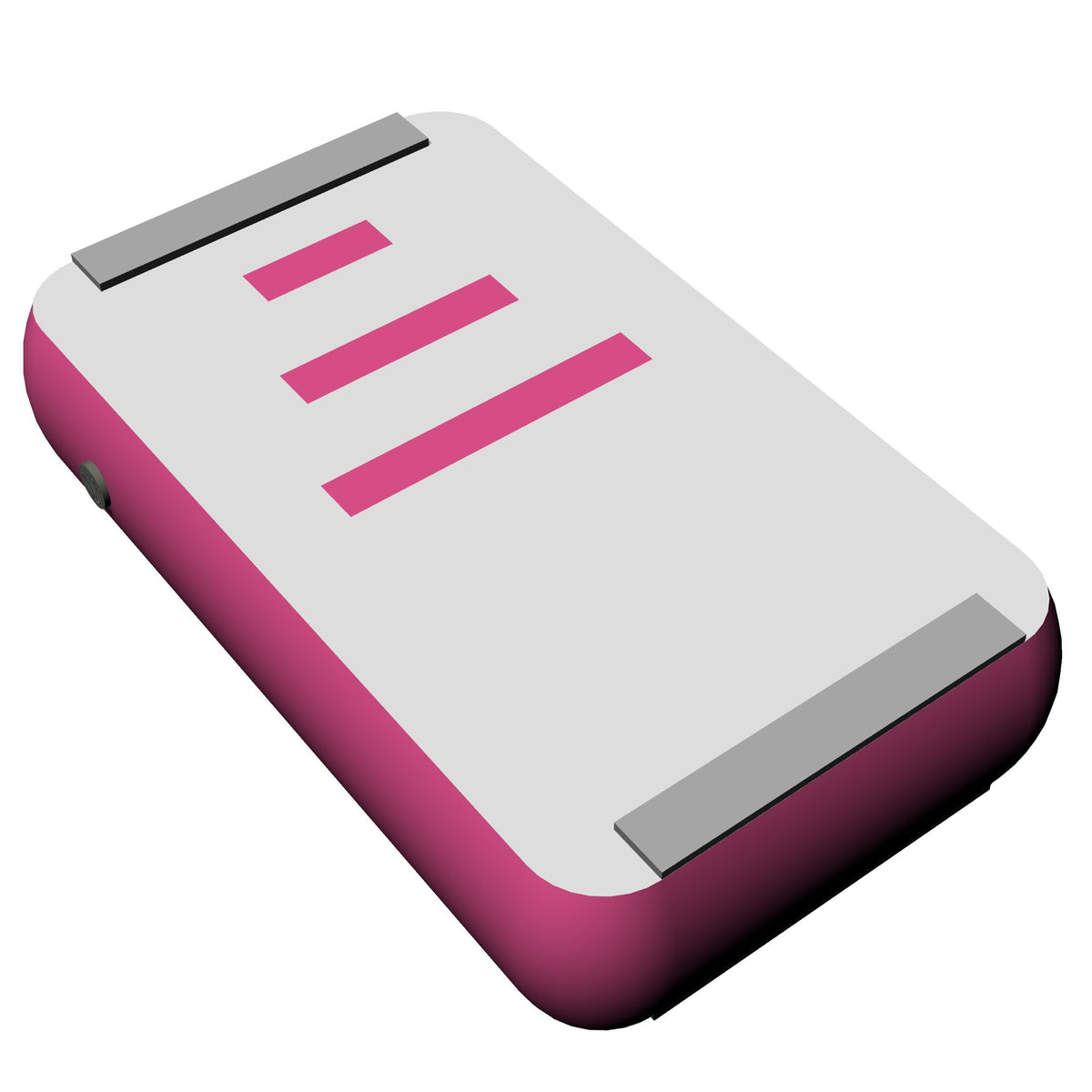 Air Block pink — portrait top view with three-bar deck markers for spacing and drills