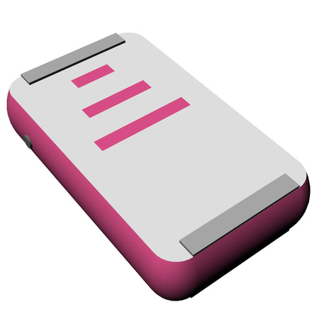 Air Block pink — portrait top view with three-bar deck markers for spacing and drills