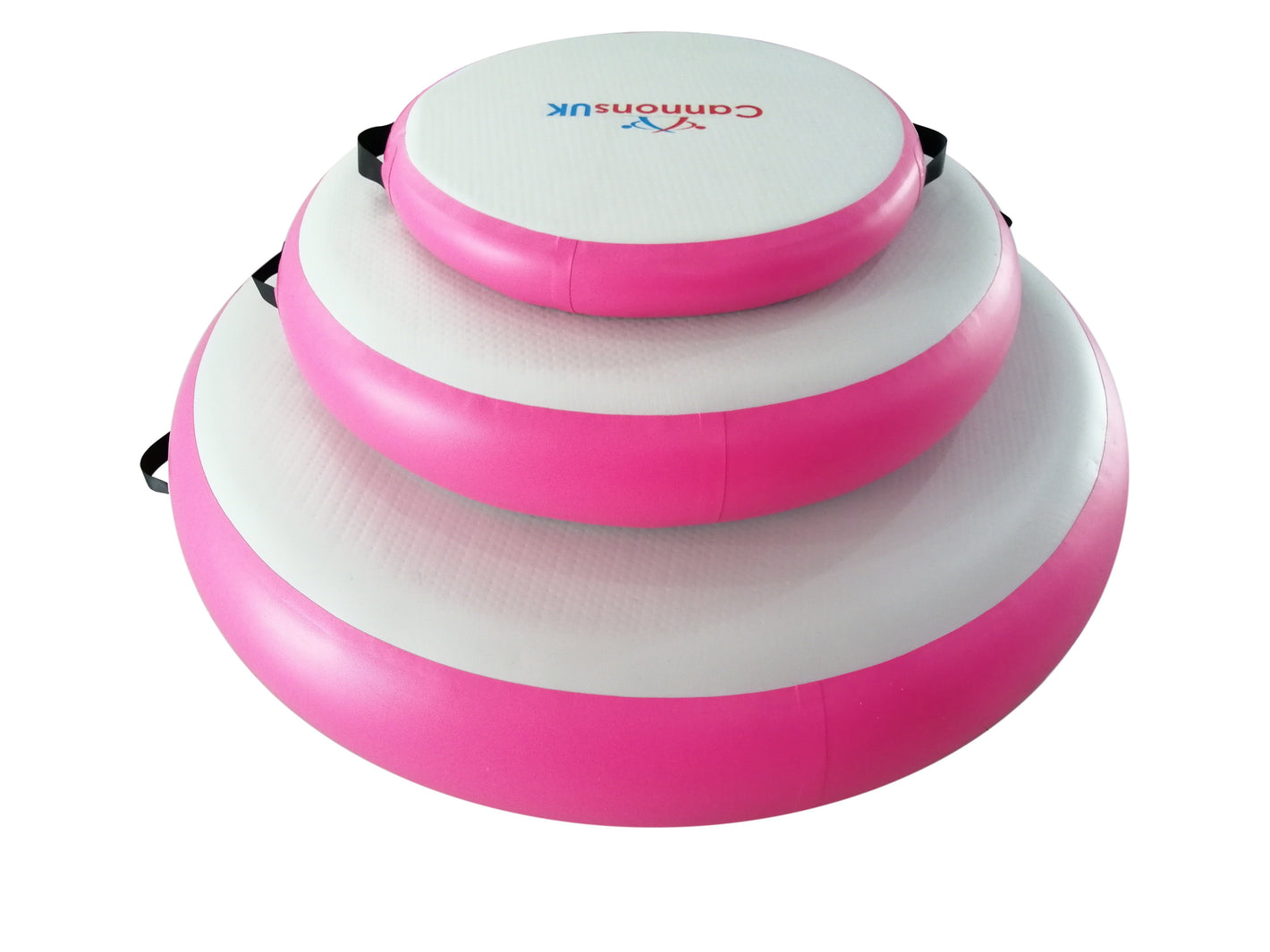 Air Track Pro Air Spot pink — three sizes stacked (small/medium/large); centred logo, rounded edges, non-slip top for home & club drills