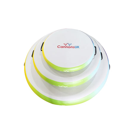Air Spot rainbow — stacked set angled; cool/green tint in the colour fade; low-profile rim stitching