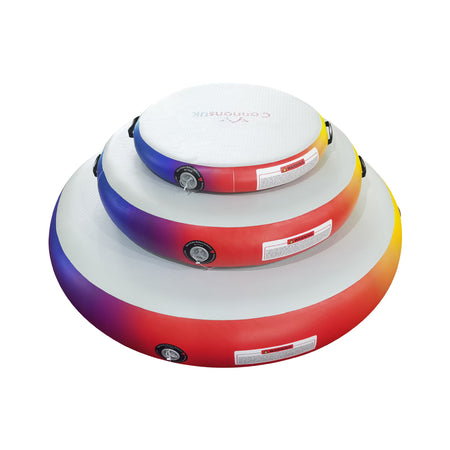 Air Spot rainbow — stacked set angled; warm colour fade around sidewall with valves visible
