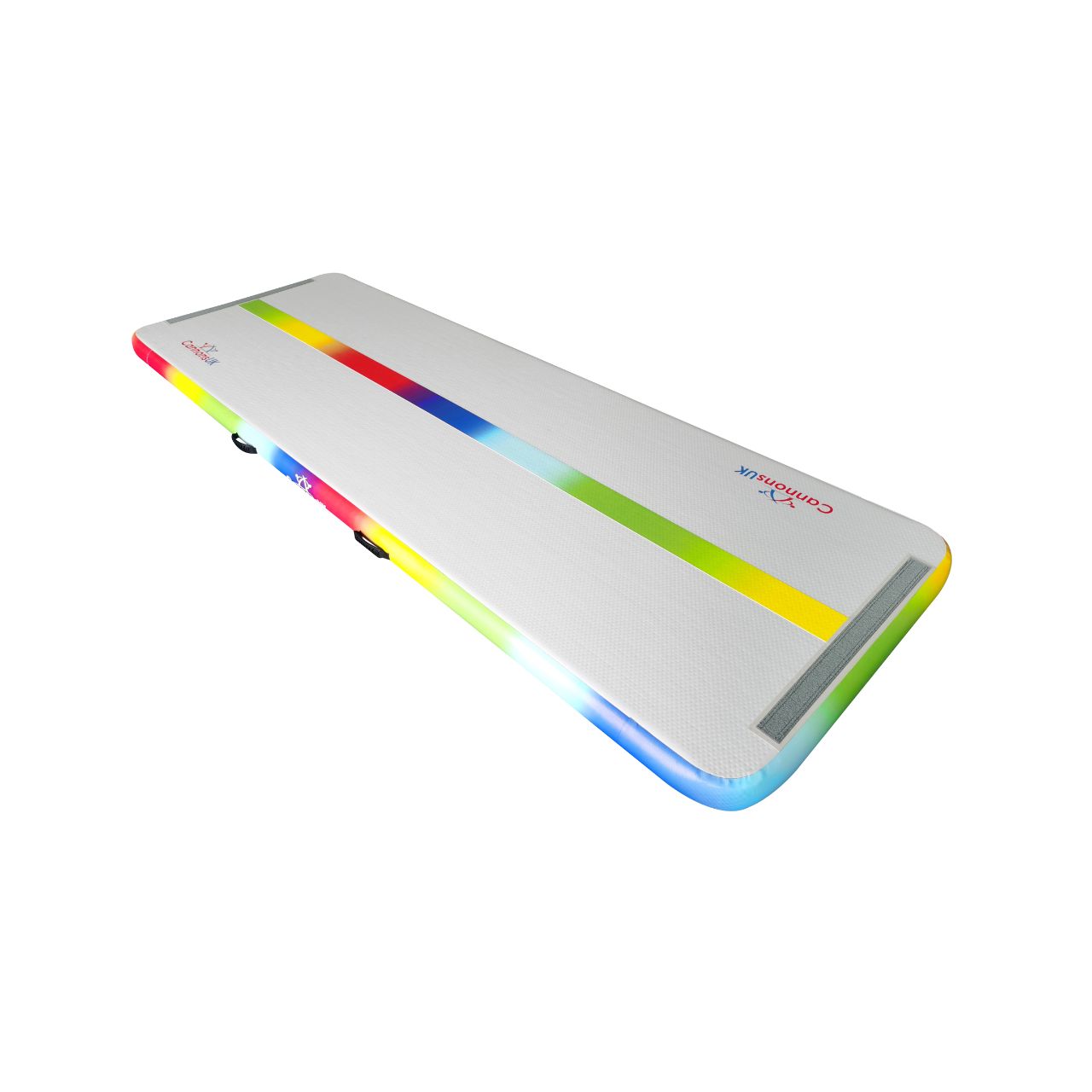 Air Track Pro 3×1×10cm — rainbow trim, long-perspective angle with centre line and bevelled end