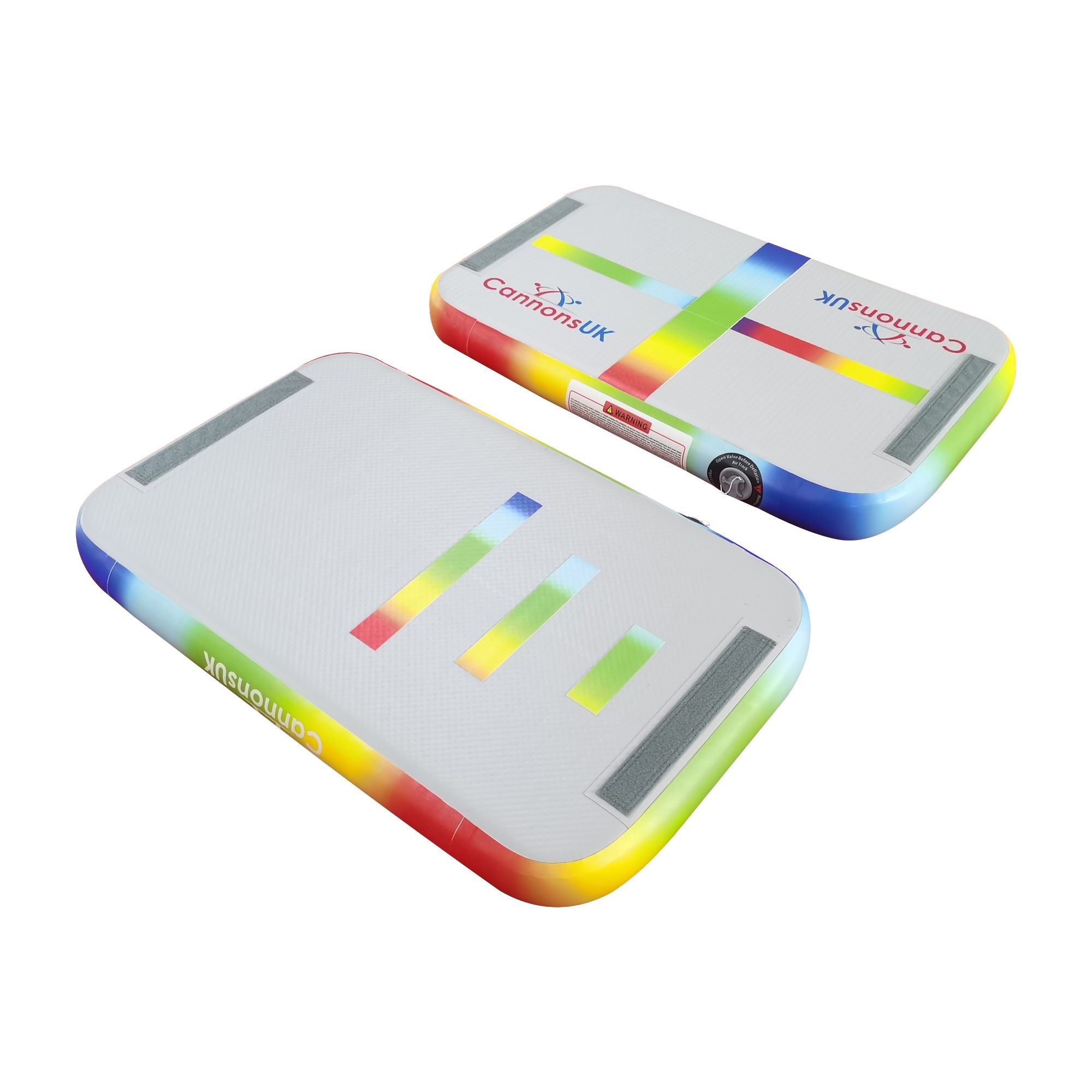 Air Board rainbow — overlapping pair angled view with valve side visible