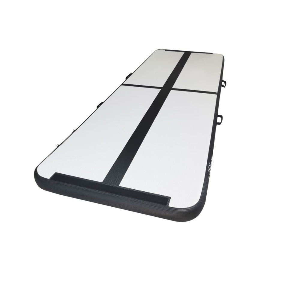 Cannons UK Air Track Pro Air Floor 3m x 1m x 10cm black long angled perspective showing full length and centre line for club sessions and drills