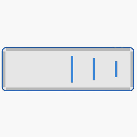 Blue Extreme air floor — flat top view with three marker lines for repeatable setups and drills. 