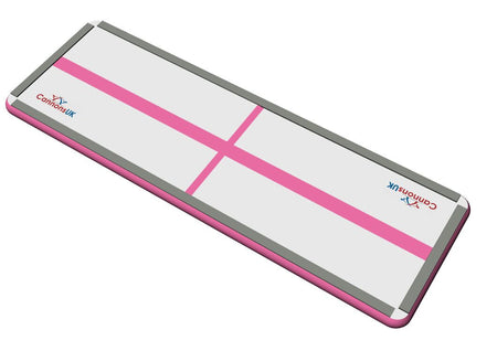 Pink Extreme air floor 3m x 1m x 10cm — angled render with jump line for conditioning and practice. 