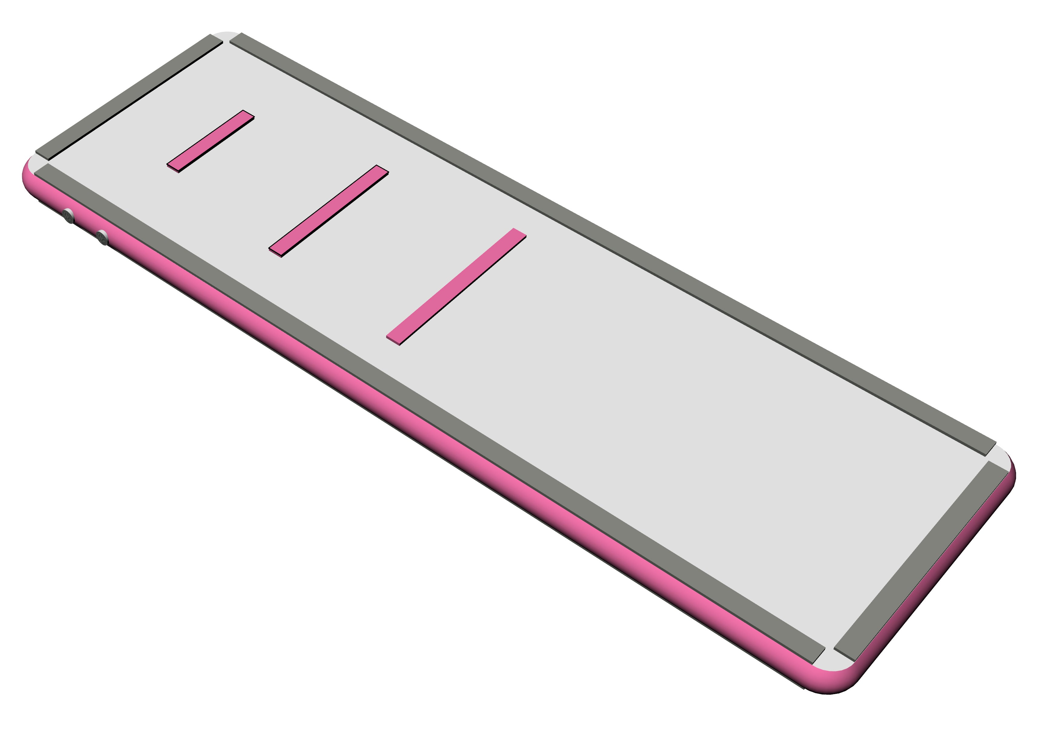 Pink Extreme air floor — angled render with three marker lines for conditioning and landing drills. 