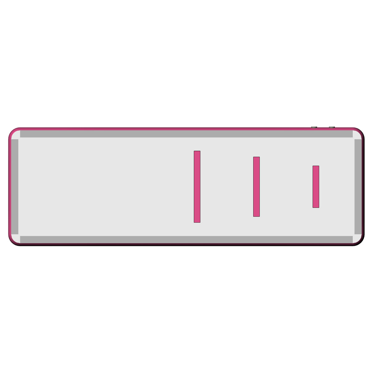 Pink Extreme air floor — flat top view with three alignment markers for approach drills and balance work. 