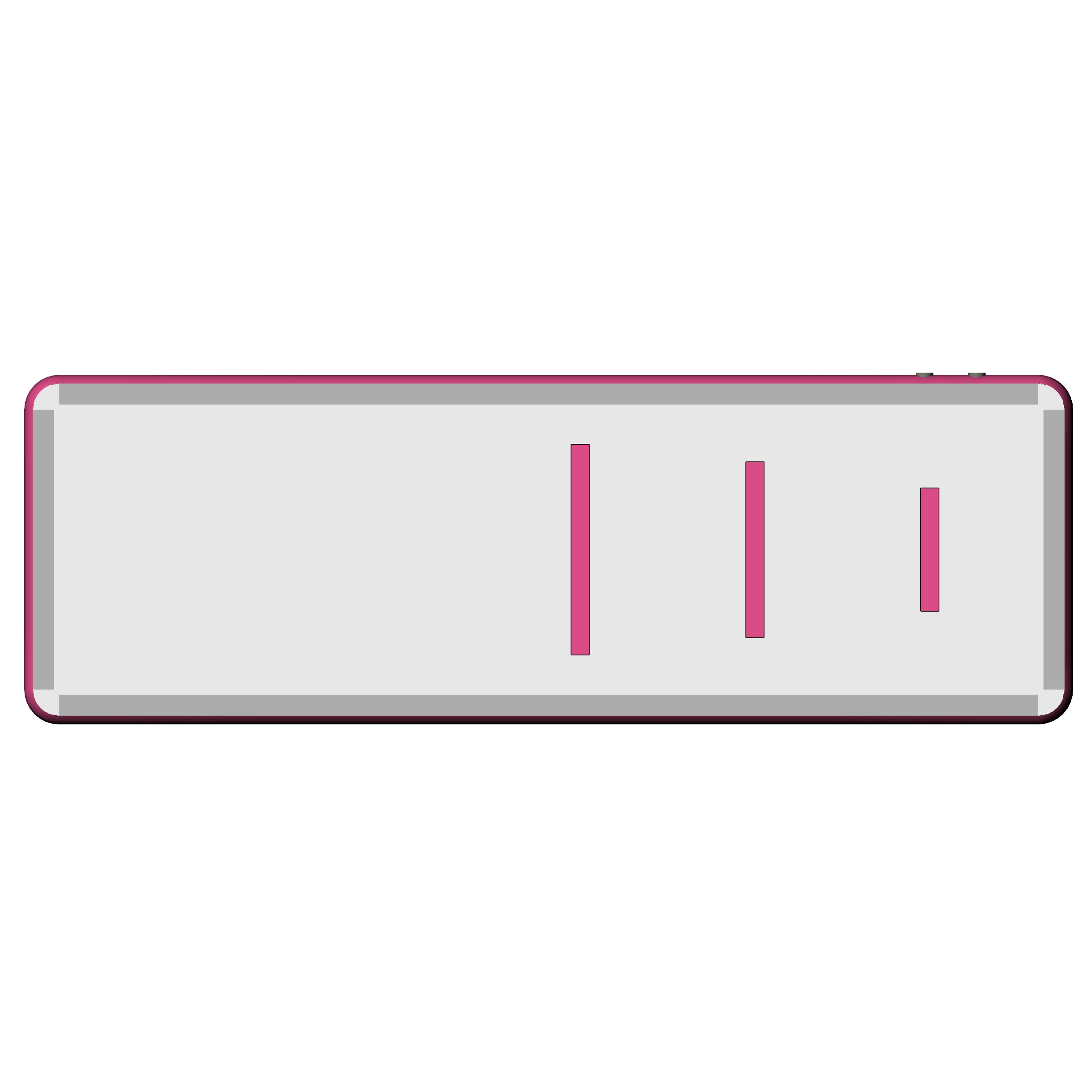 Pink Extreme air floor — flat top view with three alignment markers for approach drills and balance work. 