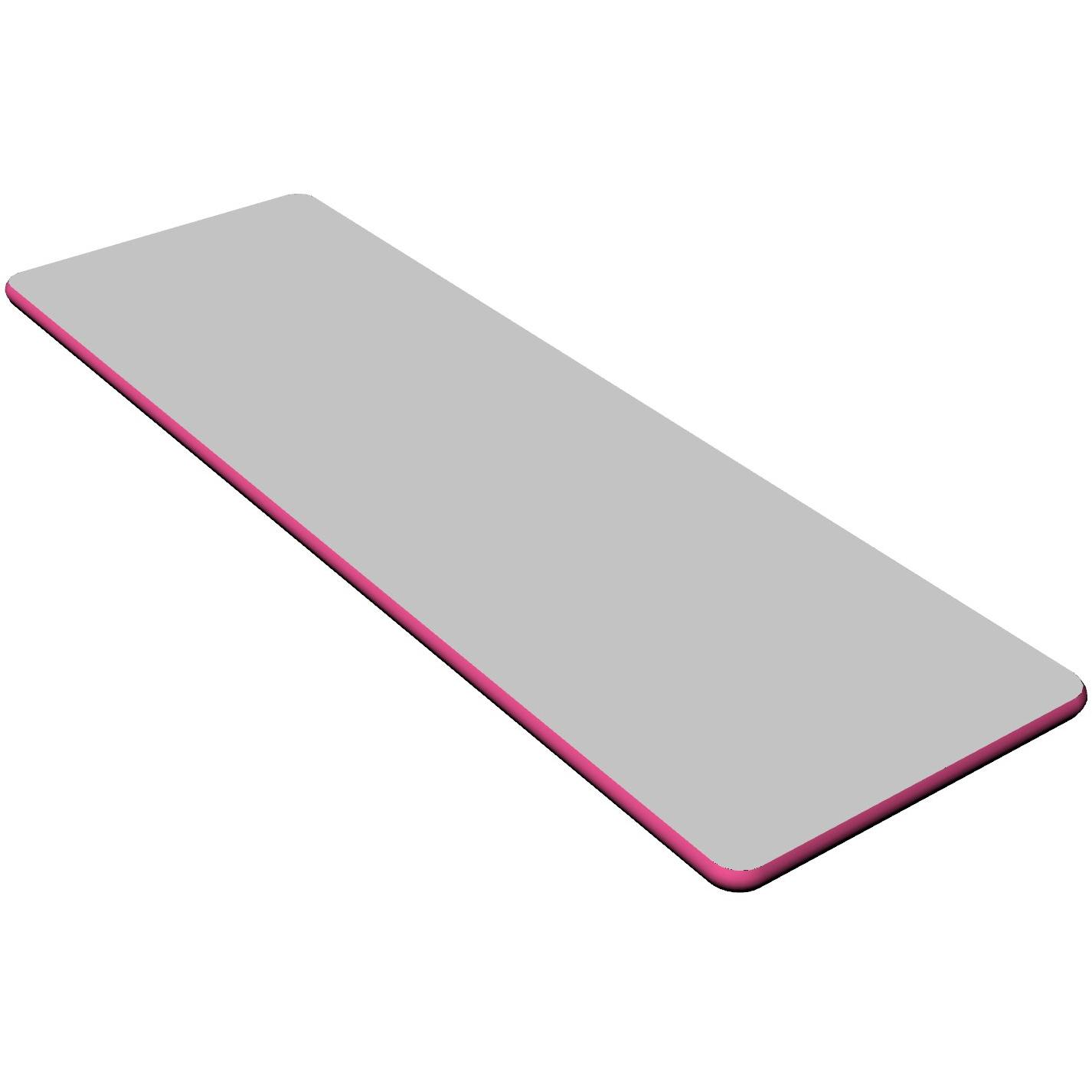 Air Track Pro 5m x 2m x 10cm — pink trim, angled isometric view showing bevel and end panel