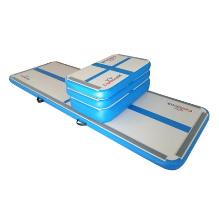 Home Edition Blue — assembled set at right three-quarter angle showing clean seams, rounded corners and strap placement