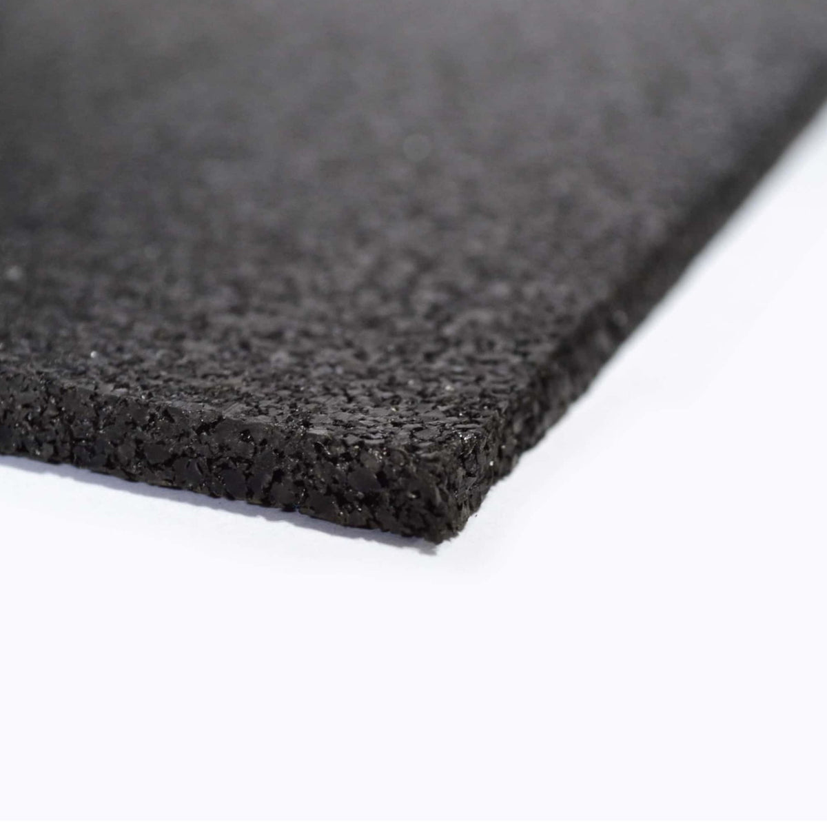 8mm rubber mat roll laid flat, front view — continuous black surface for seamless gym flooring and PE halls