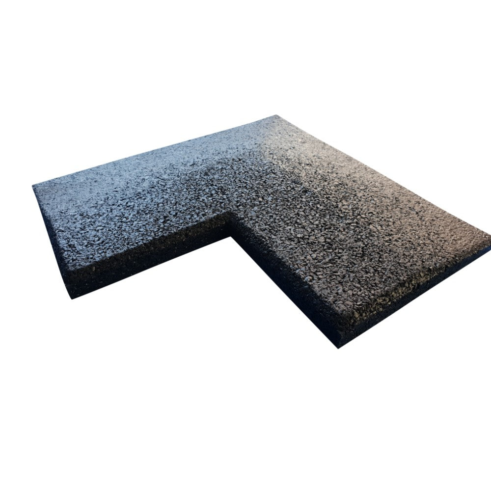 Flatline 20 mm corner ramp — L-shaped piece angled view for neat edge joins around tile corners