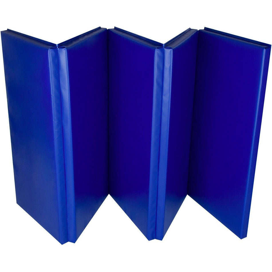 Cannons UK foldable gymnastics mat blue folded 10ft x 4ft x 50mm