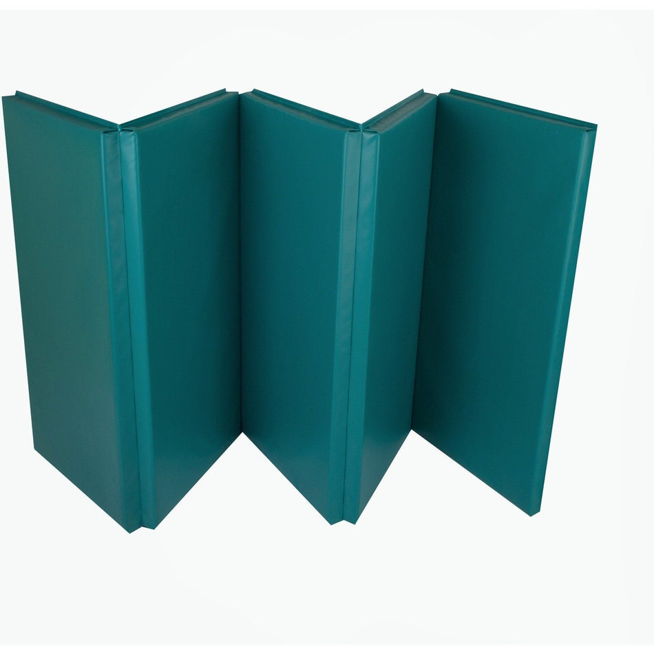Cannons UK foldable gymnastics mat green folded 10ft x 4ft x 50mm portable mat for gymnastics and home workouts