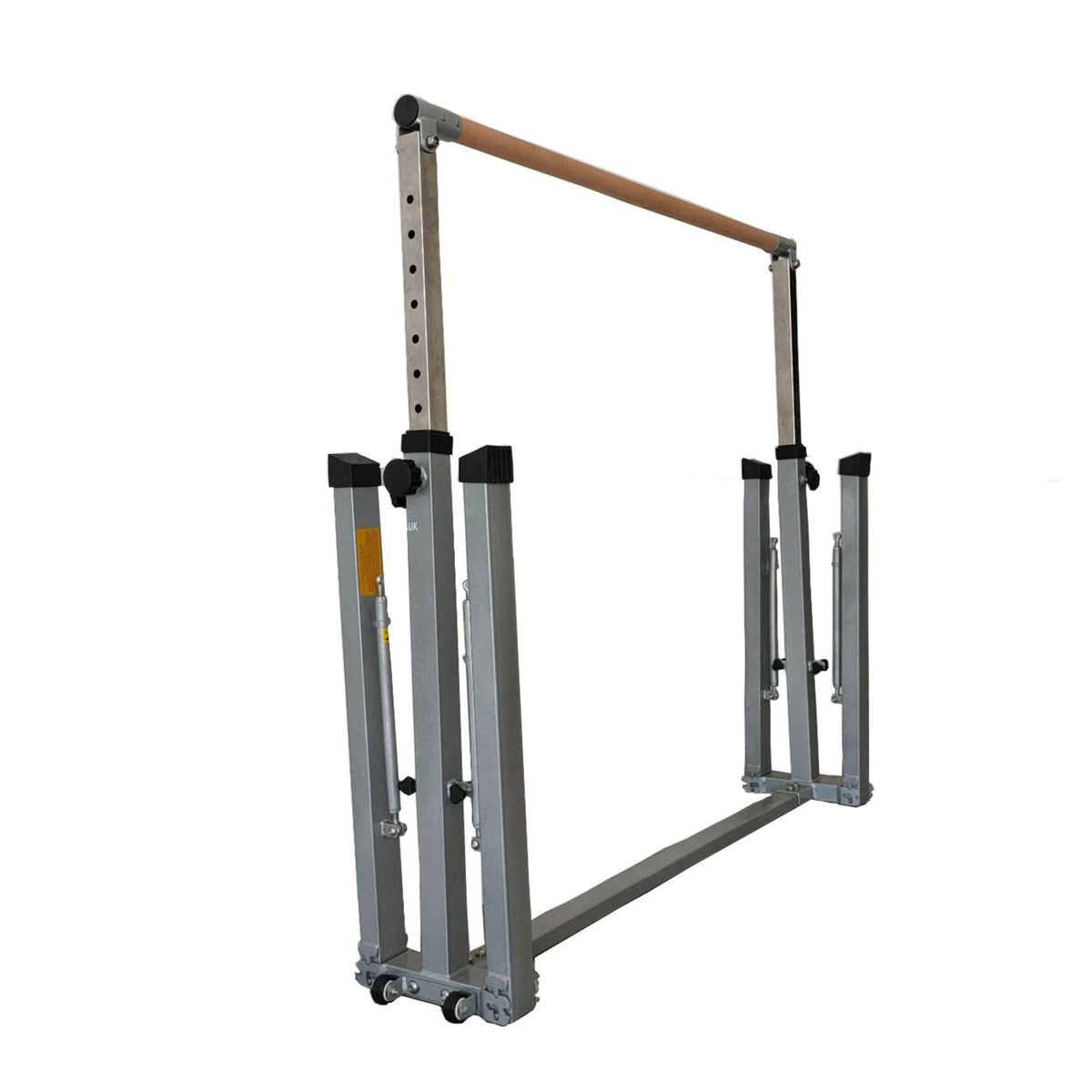 Silver frame folded with dual uprights — space-saving design for small rooms