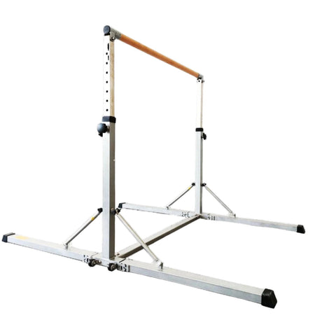 Silver side angle highlighting stabiliser feet and end caps — non-slip contact for safer training