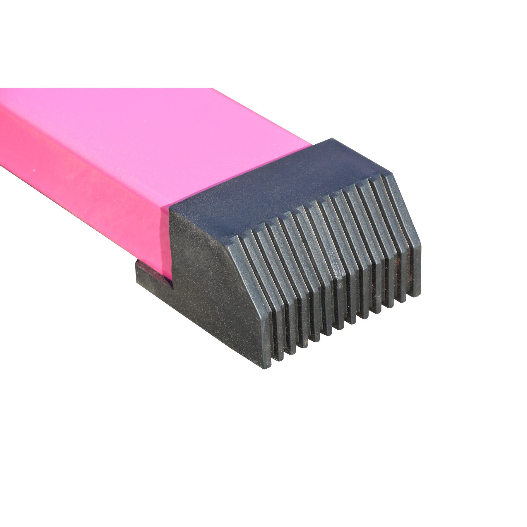 Parallel Bars pink — base rubber foot end-cap macro for grip and anti-slip performance