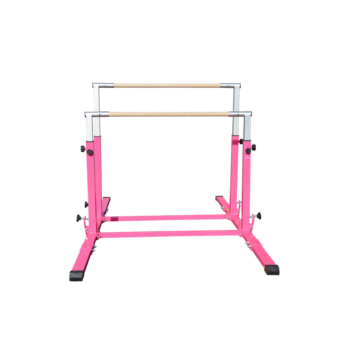 Parallel Bars pink — straight-on front studio view for bodyweight conditioning and rehab exercises
