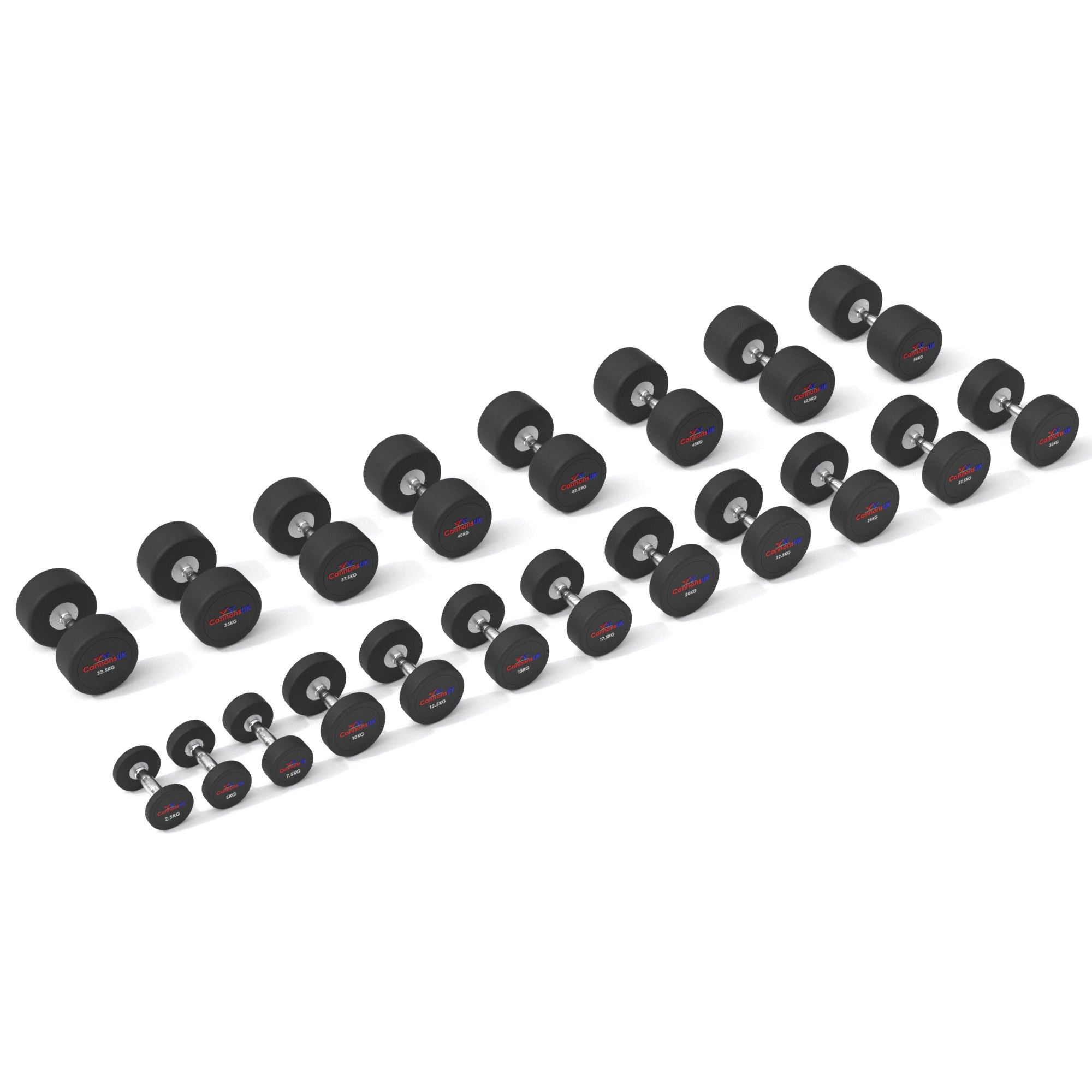 Rubber Dumbbells 2.5kg to 50kg - Cannons UK