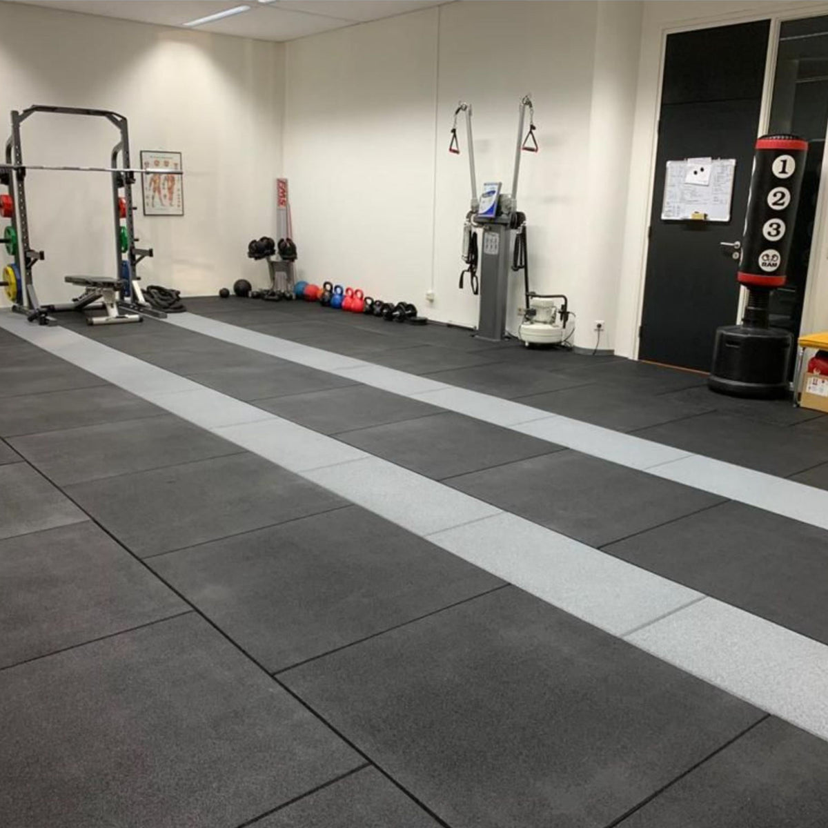 Flatline Pro Black Rubber Gym Flooring 1m x 1m x 20mm from Cannons UK, from just £24.49 m2 - Cannons UK