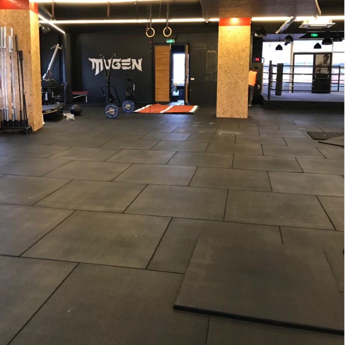 Flatline Pro Black Rubber Gym Flooring 1m x 1m x 30mm Cannons UK - Cannons UK