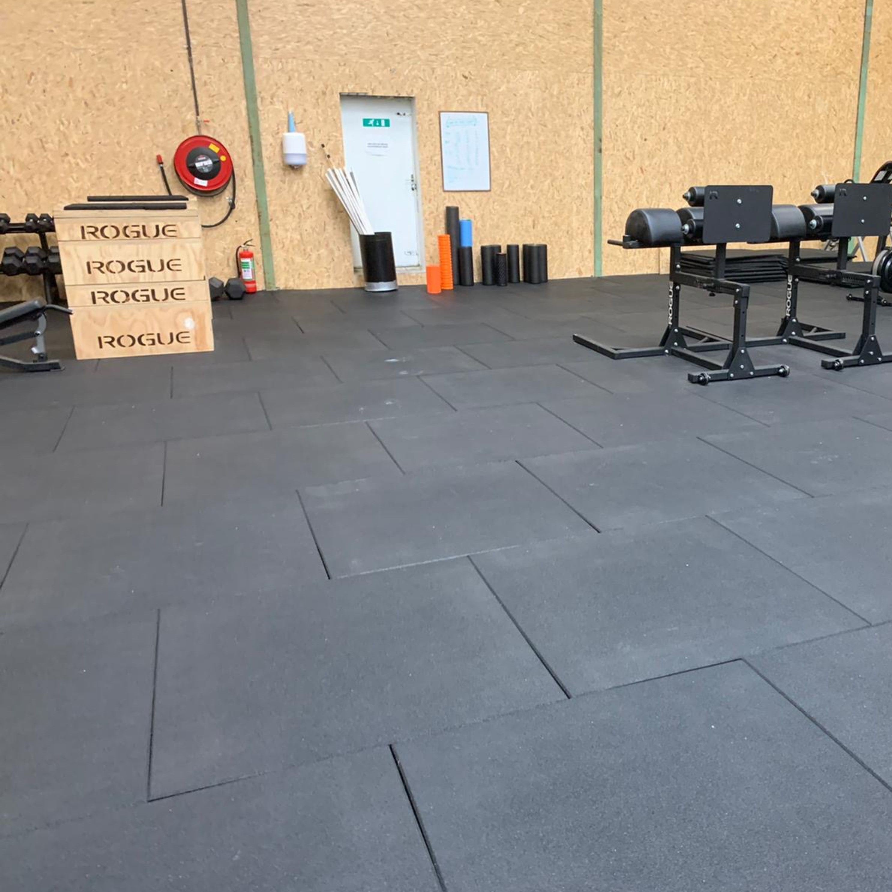 18m2 single garage package, 20mm Flatline Pro Black Rubber Gym Flooring - Cannons UK