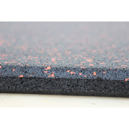 Red fleck tile close-up – surface and cut detail  
