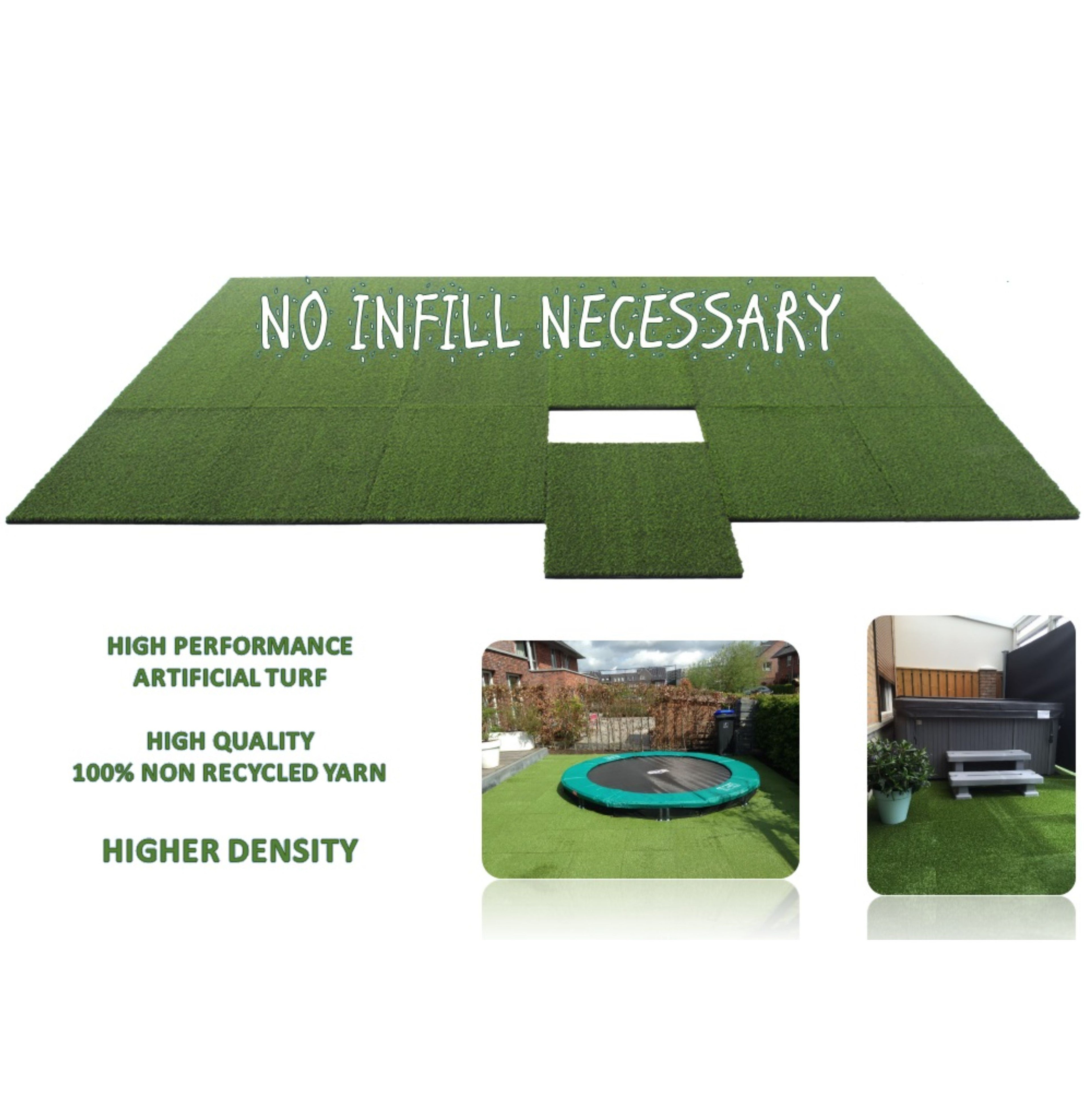 13m2 single garage package, Artificial Grass topped rubber floor tiles - Cannons UK