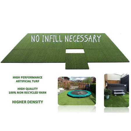 18m2 single garage package, Artificial Grass topped rubber floor tiles - Cannons UK