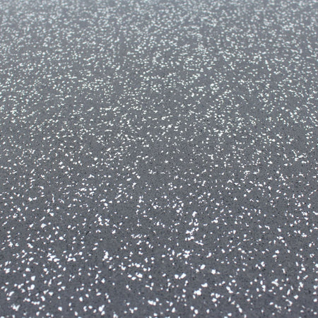 White fleck rubber gym tile – smooth top view  
