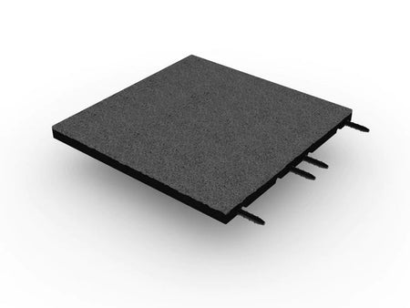30mm grey playground flooring sample – 50cm x 50cm – white background  
