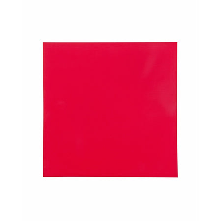 Angled edge shot of red and blue mat — interlocking teeth visible, profile of foam thickness.