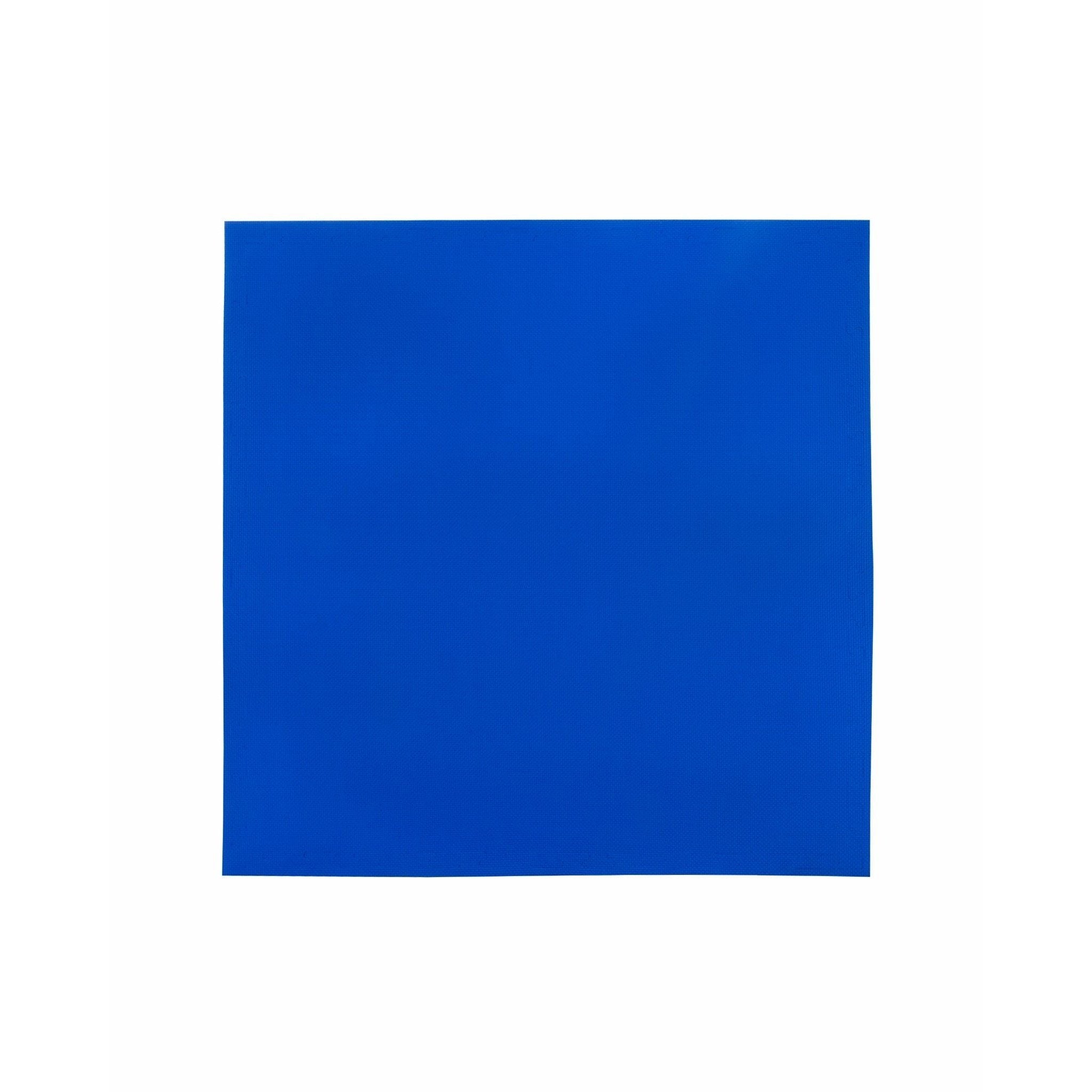 Side profile of the mat showing dual-colour red/blue reversible foam and tough top surface.