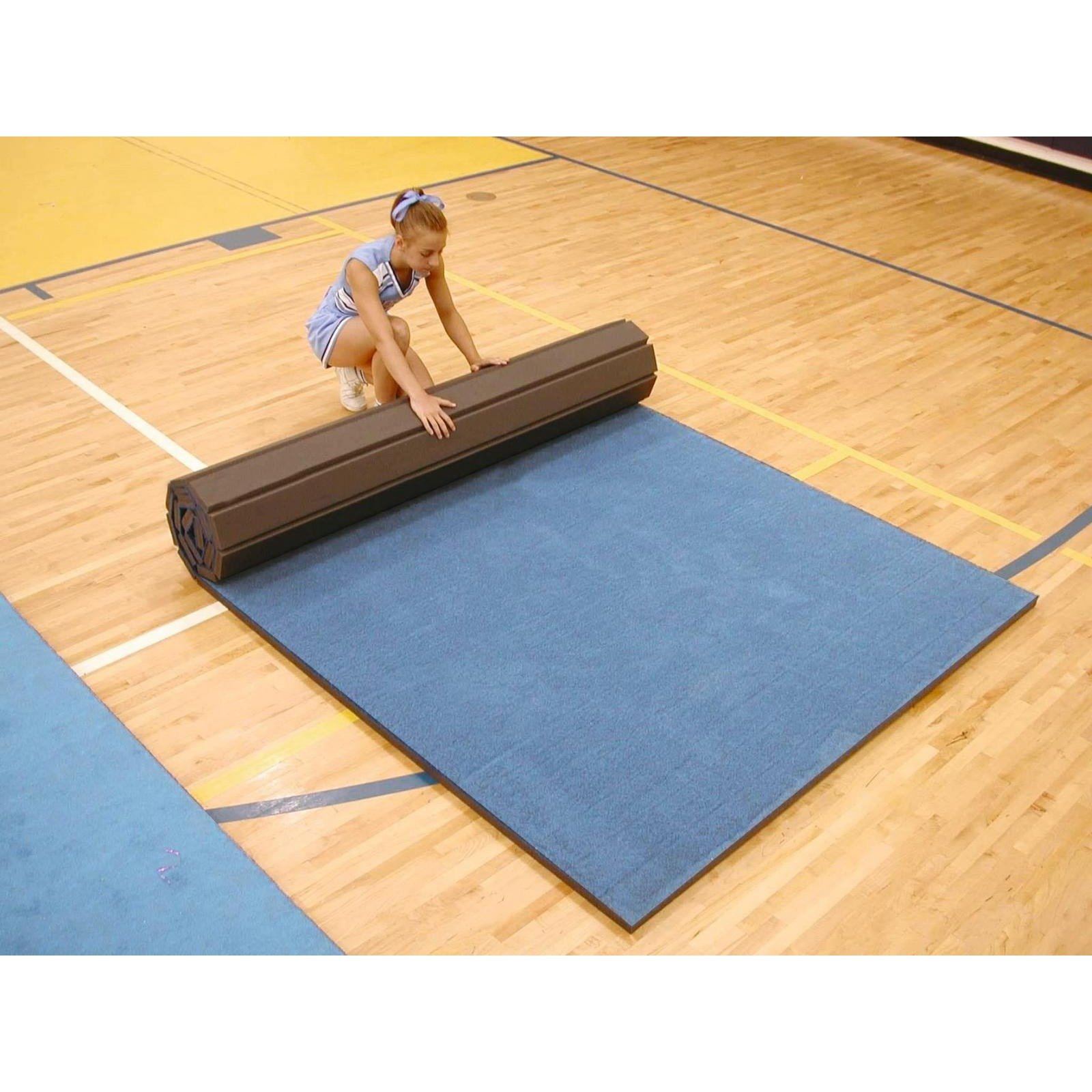 12 metre Cannons UK Rollaway Gymnastics Wrestling Martial Arts Mat Carpet Top Blue or Black - Cannons UK