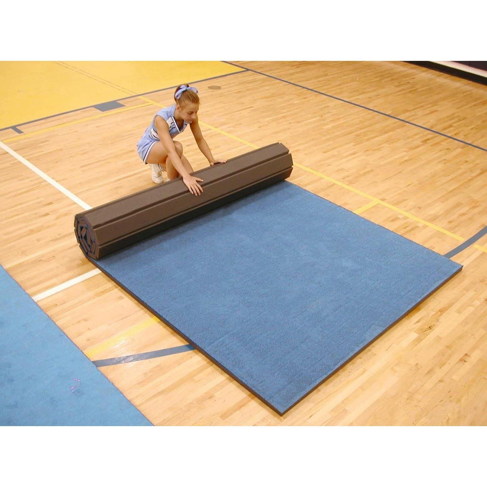 12 metre Cannons UK Rollaway Gymnastics Wrestling Martial Arts Mat Vinyl Top Blue or Black - Cannons UK
