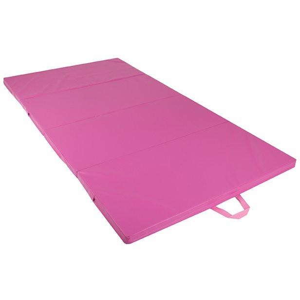 Foldable Gymnastics Mat with carry handles 8ft x 4ft x 50mm Pink or Blue - Cannons UK