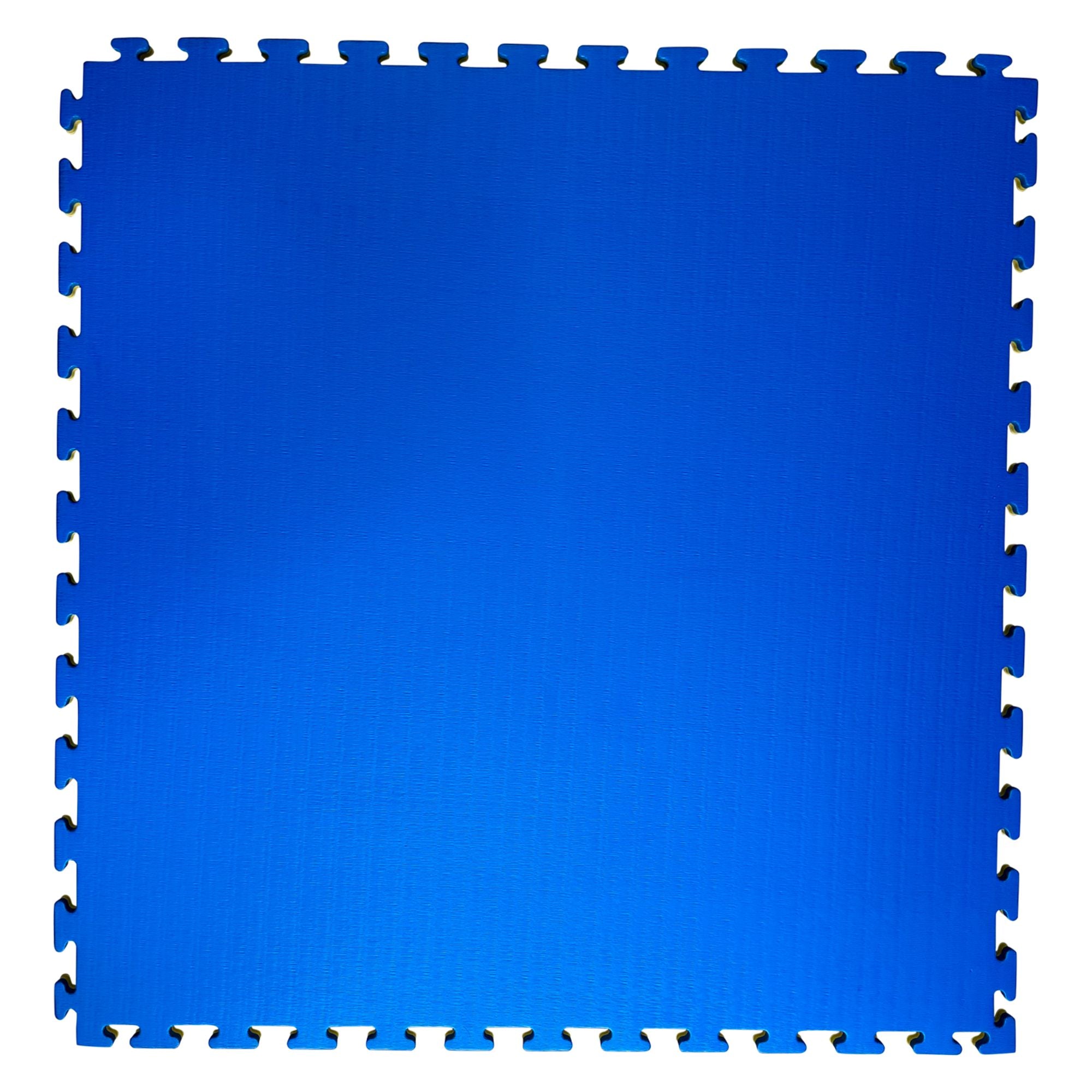 Full blue side with jigsaw connectors visible – 20mm Premium Tatami mat  
