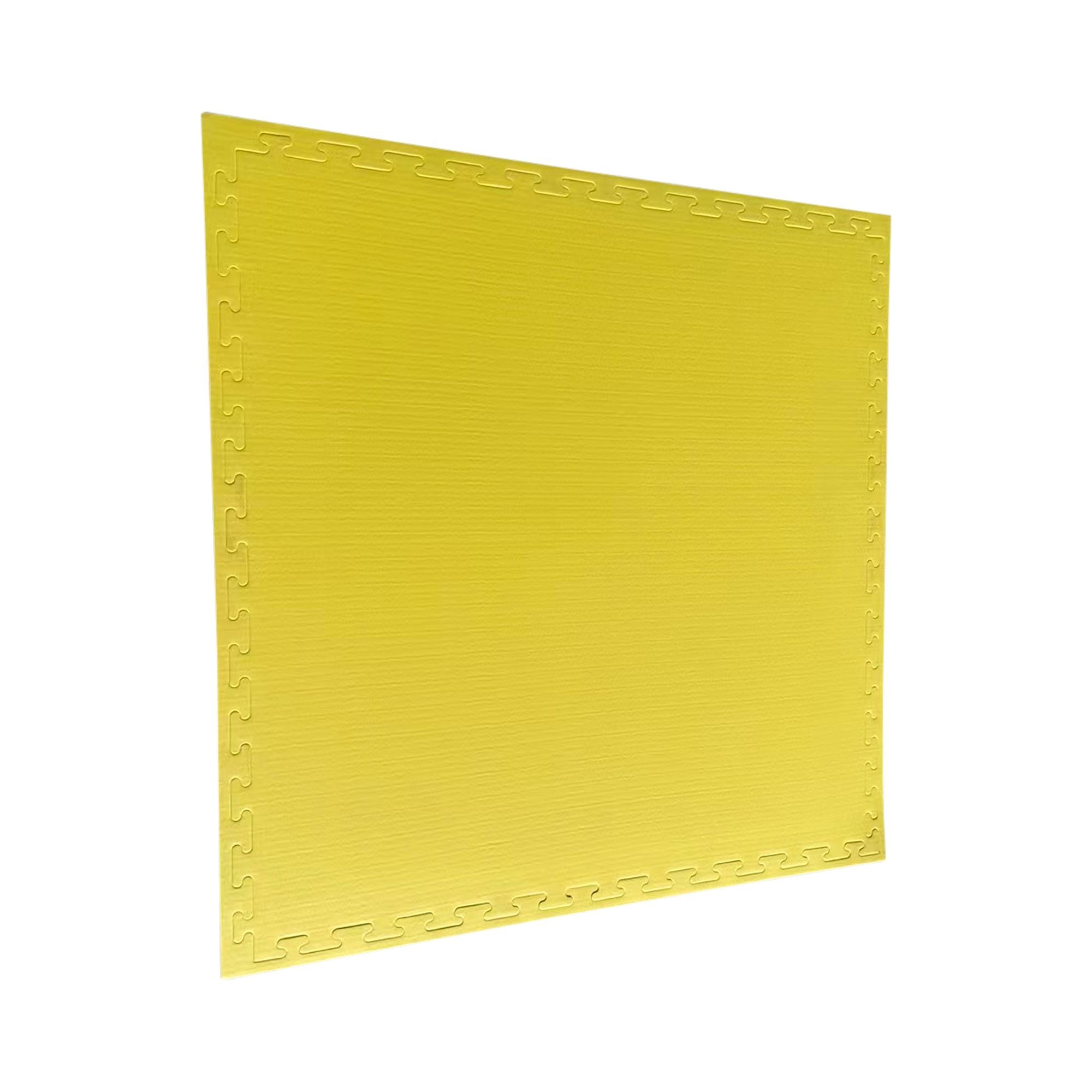 Full yellow side with edging attached – angled view – 20mm Premium Tatami mat  
