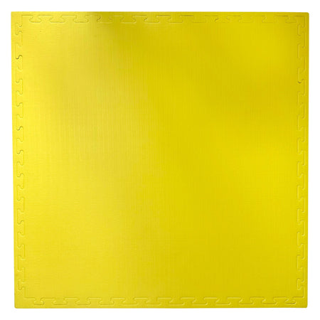 Full yellow side on display with edging attached – 20mm Premium Tatami mat  

